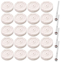 24-Piece Buffing Wheel Set, 25 mm Cotton Polishing Discs for Jewelry, Compatible with and Hand Drills, Metal Rods