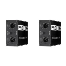2X ProDI-2 Passive Stereo-Direktbox Audio-DI-Box Direkteinspritzungsbox Geräuscharmer Gitarren-Bass-DI-2-Kanal-Audiokonverter