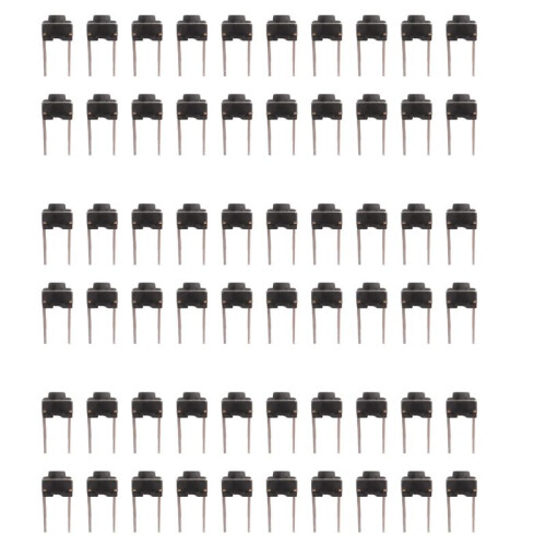 60 Pcs 6x6x5mm Momentary Tactile Tact Push Button  2 Pin DIP Through Hole 1