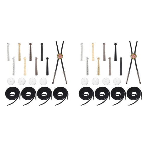 2X Bolo Tie Findings DenimTie Bolo Tie Replacement End Cap Kit for DIY Bolo Tie Making 1
