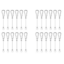 24Pcs Beadable Keychain Bars Silver Bead Keychain Bulk DIY Blank Keychain Bar for Bead Snap Hook Keychain for Making DIY