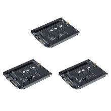 3X Black Case CY B+M Socket 2 M.2 NGFF () SSD to 2.5  Adapter for 2230/2242/2260/2280mm M2 SSD