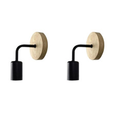2X Applique Murale en Bois Applique Vintage Applique Murale Luminaire E27 Lampe de Chevet Rétro Décor Industriel Salle à Manger Chambre Lumière
