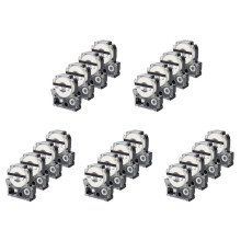 Lot de 20 Bandes de Remplacement pour Étiquettes Compatibles pour Cartouches de Bande D'Étiquettes LK-4WBN (SS12KW) Noir sur Blanc
