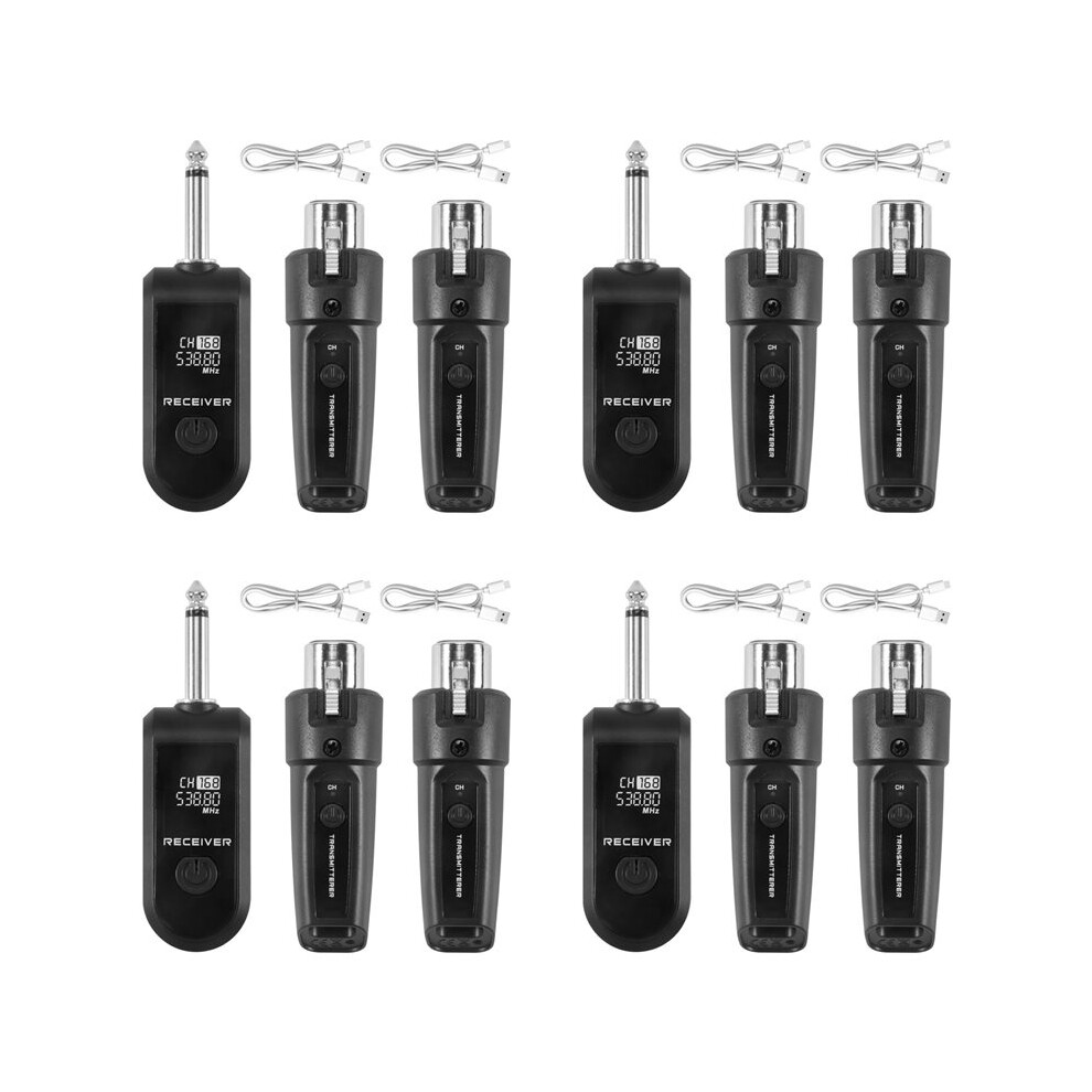 4X Uhf Xlr Adapter System Wireless Microphone Transmitter Receiver For Dynamic Microphone Guitar Audio Mixer Pa System 6032820517158