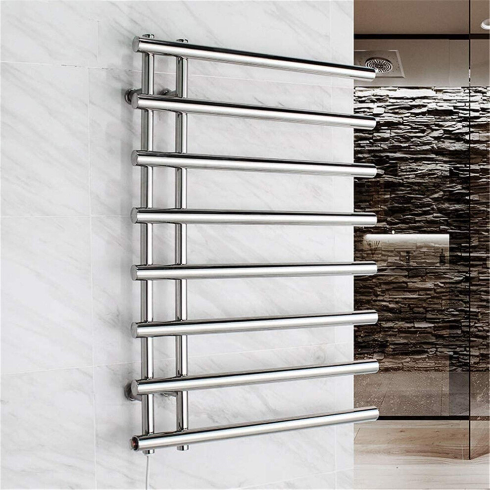 Heated Towel Warmer 304 Stainless Steel Wall Mounted Electric Towel Rack 8 Bar Plugin For Bathroom 9092120741049