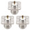 3X N Type Female Jack RF Coax Connector 4-Hole Panel Mount with Solder Cup,Silver 1