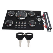 24V Digital Gauge Cluster Panel Display RPM Fuel Level Oil Pressure Water Temp Voltage 7 Color Backlight for RV Boat