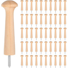 50 Pcs Wooden Shaker Peg Screw- Pegs 2.87 Inch Long Unfinished Wood Shaker Racks for Hanging Clothes Hats Towel