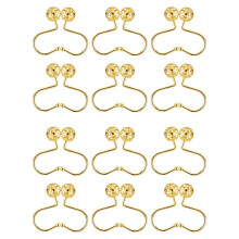Gold Shower Curtain Hooks Rings,Set of 24 Decorative Shower Curtain Hooks,Metal Rustproof Shower Rings for Bathroom