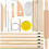 Pottery Tools Wood Rolling Pin, Pottery Tablecloth, Teaching Rolling Mud Stick Guide, for Manual Self Ceramic Making 1