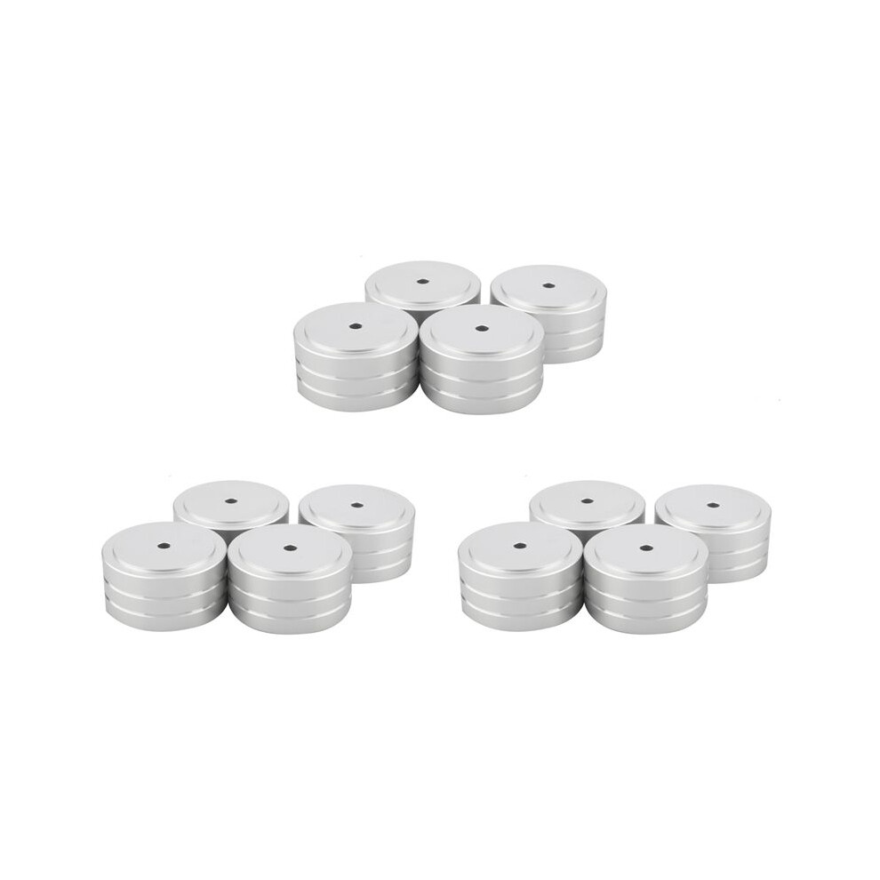 12Pcs 40X20mm Aluminum Hifi Amp Speaker Isolation Stand Turntable Dac Feet Pad (Silver) Silver 4712128104718