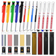 1 Set Mechanical Carpenter Pencil Set with 78 Pencil Refills and Sharpener, Mechanical Pencils,Deep Hole Long-Nib