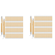 400 PièCes Stylos à Bille en Bambou Stylo à Bille RéTractable en Bois Encre Noire en Bambou Stylo 1Mm Stylos en Bois Durables