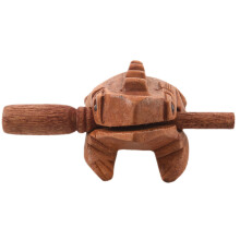 2X Rana de Madera Sonido Musical Percusion de Madera Crocante Esculpido Juguete de Bloque de Tono