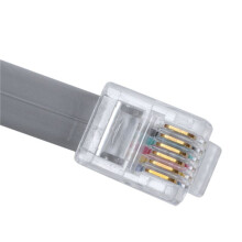 3X Gris Nouilles en Plastique 6P6C RJ11 M / M Cable Telephonique Plat Cable 5M 16ft
