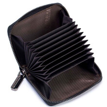 3X BULLCAPTAIN Leather Men Wallet Card Pack Zipper Card Case Holder Credit Card Bag Short Coin Purse Black