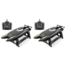 2X RC-Raceboot voor Volwassenen - 2,4 GHz RC-Boot Hoge Snelheid Elektronische Afstandsbedieningsboot voor Kinderen Zwart