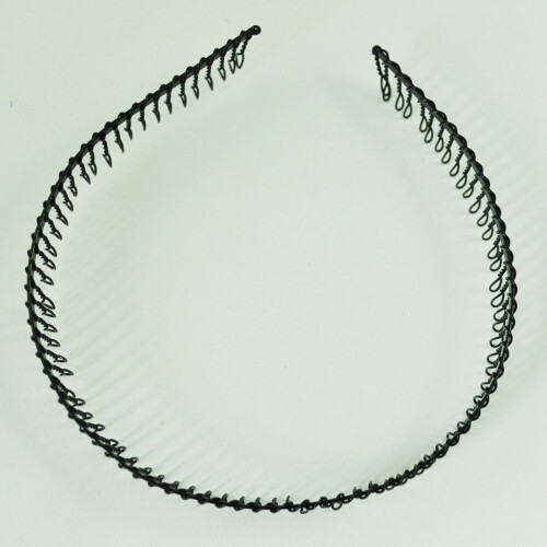 2X Cerchietto in Metallo Dentato Nero per Donna