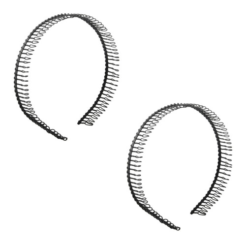 2X Cerchietto in Metallo Dentato Nero per Donna 1
