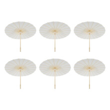 6 Peças Guarda- de Papel 60 cm Guarda-Chuva de Praia Branco Faça Você Mesmo, Adereços Fotográficos para Chá de Bebê, Festa de Casamento