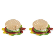 Juego de 20 Piezas de Comida de Fieltro para Hamburguesas, Juego de Juguetes de Cocina, Hamburguesa Suave para Juegos de Simulación, Juguetes de