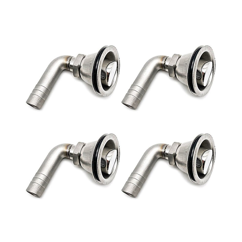 4X 90 Degrees Boat Fuel Tank Vent 316 Stainless Steel Marine Flush Mount Fuel Gas Tank Vent For Yacht 6031250302709