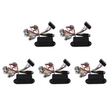 5X 2 Band Active Bass Guitar EQ Equalizer Preamp Circuit Pickup Black