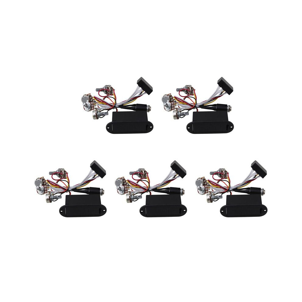 5X 2 Band Active Bass Guitar Eq Equalizer Preamp Circuit Pickup Black 6031170334002