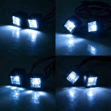 Modified Headlights Spotlights Car Top Lights Bumper Lights for AXIAL SCX10 TRX4 TRX6 1/10 RC Crawler Car,A