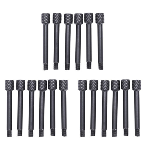 18 Pcs Brass Electric Guitar Tremolo Bridge Saddle Clamp Lock String Screw/String Through Screw Black