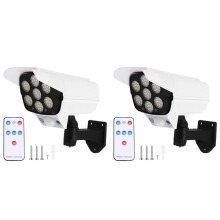 2X Solar Simulation Monitoring Light Simulation Security Fake Camera Human Body Sensor Light Home Garden Wall Light