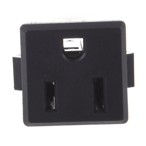 10X AC 125V 15A Panel Mount US Outlet Power Socket Black 1
