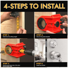 Door Lock Installation Kit,Door Lock Jig for Metal or Wood Doors,Hole Saw Kit for Easy Lockset Installation Red