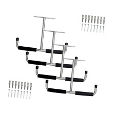 4Pcs Overhead Garage Storage Hook Double T Bar Metal-silver