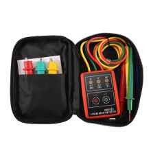 60 V-600 V AC Triphasé Indicateur de Rotation Compteur Testeur de Séquence de Phases LED Buzzer avec Pochette Portable