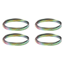 4Pcs Flow Ring Magic Bracelet Toy Metal Fastening Flow Rings Magic Hand Toy(Rainbow)