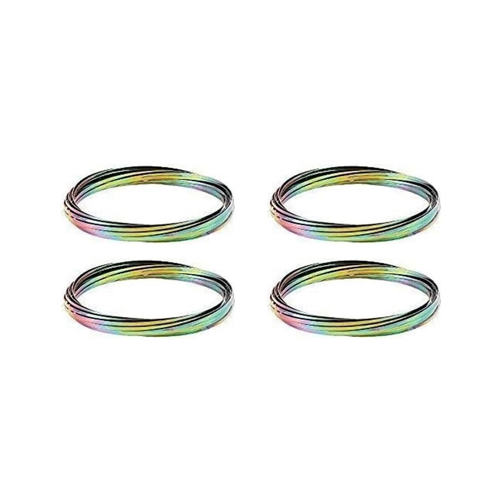 4Pcs Flow Ring Magic Bracelet Toy Metal Fastening Flow Rings Magic Hand Toy(Rainbow) 6034002951194
