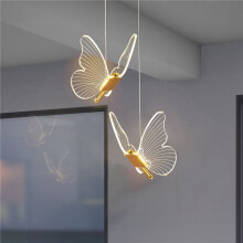 2X Motyl Wisiorek LED ŚWiatłA Nordic ZłOty ŻYrandol Nocny OśWietlenie do Salonu Lampka Nocna do Sypialni B