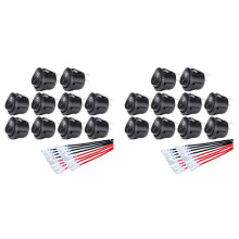 20pc /OFF Round Rocker Toggle 2 Pin SPST Push Button with Wires for Auto Car RV Boat