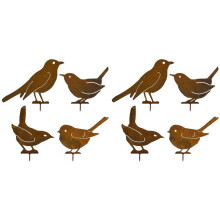 8X Rusty Metal Bird Wrought Iron Bird Waterproof Metal Bird Statue Outdoor Park Art Gardening Decorations