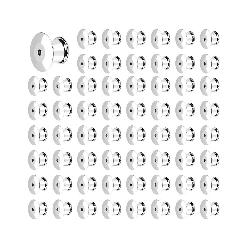 120Pcs Locking Pin Back Metal Pin Backing, Locking Pin Keeper Clasp For Brooch Enamel Lapel 4713529562411