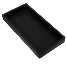 Black Silicone Vanity Tray with NonSlip Surface for Bathroom Organizer, Perfume and Soap Storage