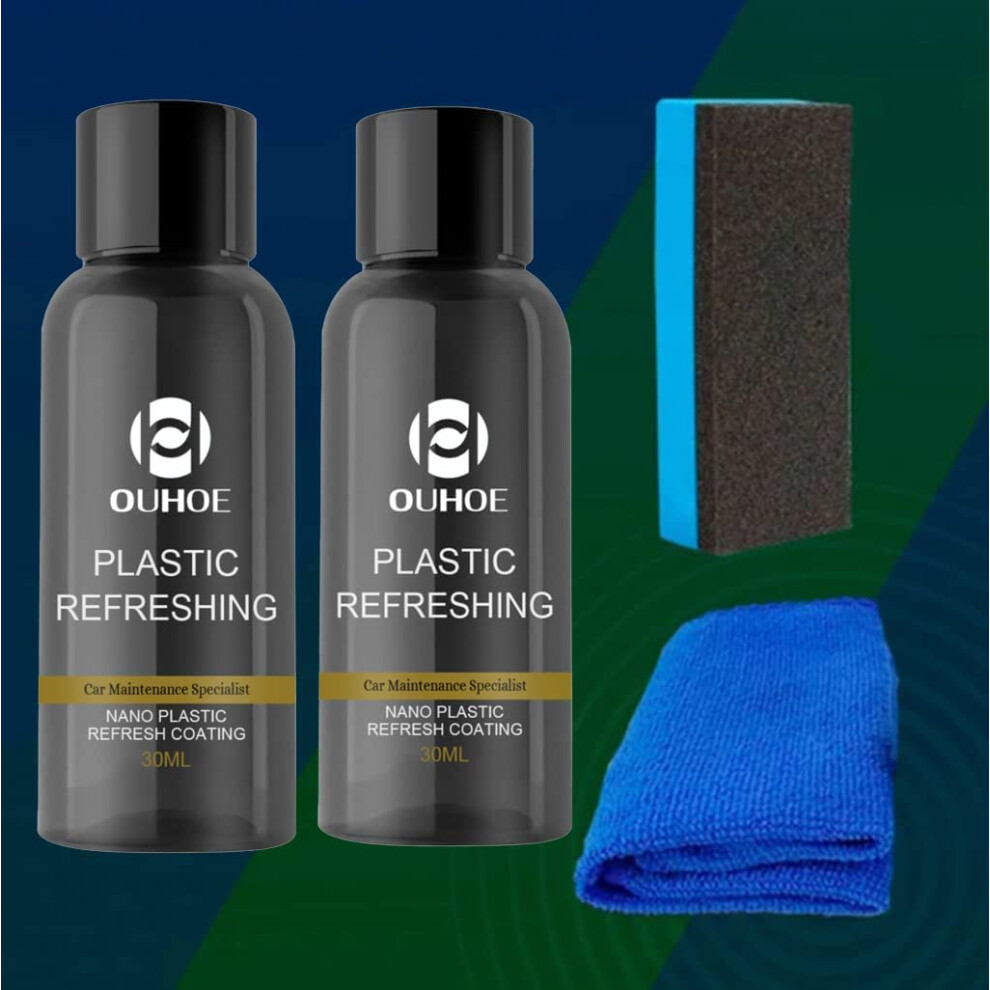 30Ml Car Plastic Restorer 2Pcs, Quick Plastic Trim Restorer With Longlasting Protection Cream 9073542714781