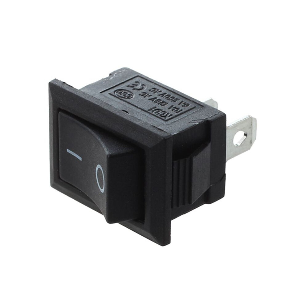 100 Pcs Spst 2 Pin Rocker Ac 125V 10A 250V 6A Black 6032583371486