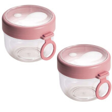 2PCS 20Oz Overnight Oats Container with Lid and Spoon - Portable Oatmeal Breakfast Cup for -The-Go