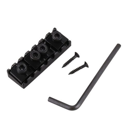 3X 7 String Locking Nut Electric Guitar Nut Tremolo Bridge 48mm (Black) 1