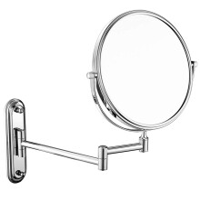 8 Inch Chrome Wall Mounted Makeup Mirror, Double Sided 3X Magnifying Bathroom Mirror, Extendable 360 Swivel