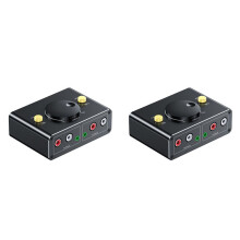 2X Conmutador de Audio de 3,5 mm A 2 RCA Conmutador Bidireccional 1 Entrada 2 Salidas o 2 en 1 Salida Conmutador Divisor Doble RCA A 3,5 mm