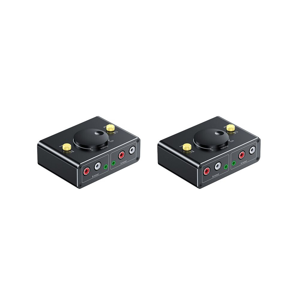 2Pcs 3.5Mm To 2Rca Audio Switcher Bidrectional Switcher 1 In 2 Out Or 2 In 1 Out Dual Rca To 3.5Mm Splitter Switcher 4711642502055